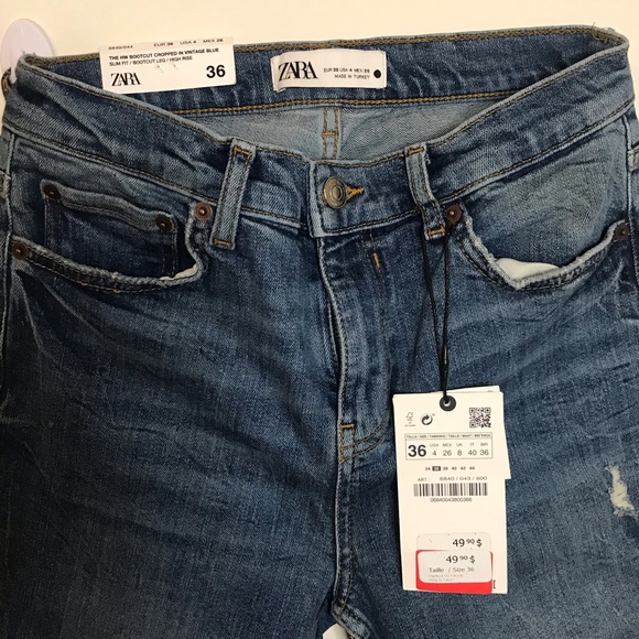 ZARA Cropped Straight Leg Jeans - Picture 3 of 5